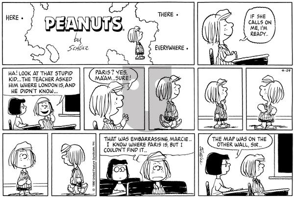 Peanuts on Sunday April 29, 1990 Comic Strip