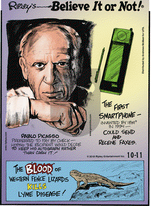 Ripley's Believe It or Not on Thursday October 11, 2018 Comic Strip