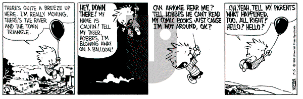 Calvin and Hobbes on Tuesday July 5, 1988 Comic Strip