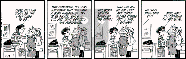 Doonesbury on Wednesday November 28, 1973 Comic Strip