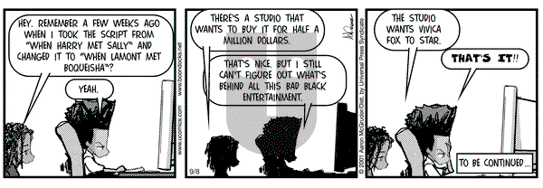 The Boondocks on Saturday September 8, 2001 Comic Strip