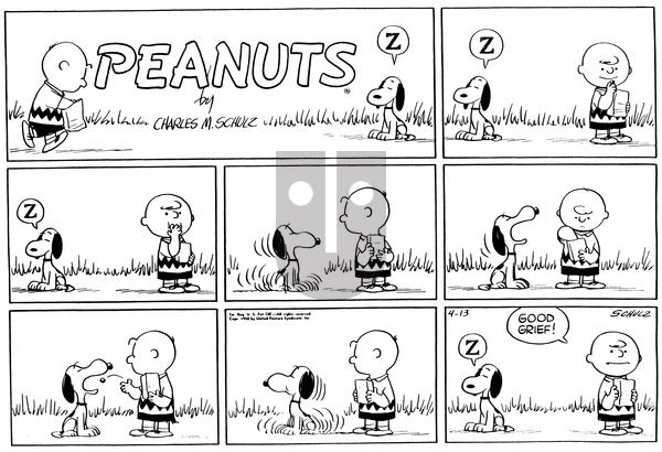 Peanuts on Sunday April 13, 1958 Comic Strip