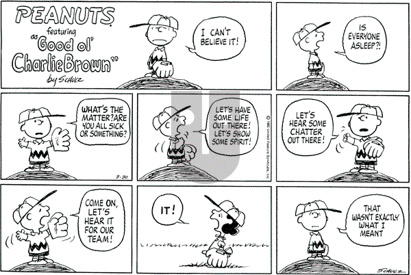 Peanuts - Sunday March 30, 1980 Comic Strip