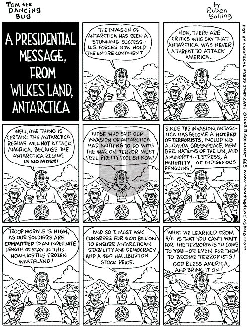 Tom the Dancing Bug on Saturday September 20, 2003 Comic Strip
