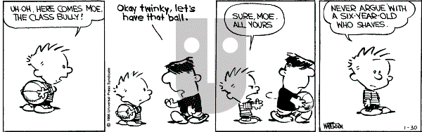 Calvin and Hobbes - Thursday January 30, 1986 Comic Strip