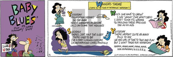Baby Blues on Sunday September 9, 1990 Comic Strip