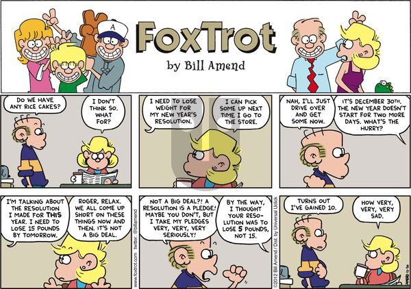FoxTrot on Sunday December 30, 2012 Comic Strip