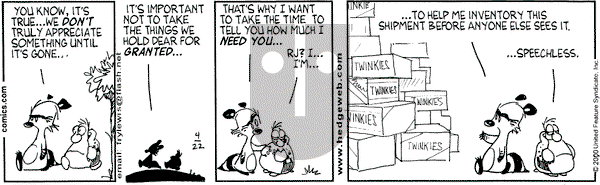 Over the Hedge on Saturday April 22, 2000 Comic Strip