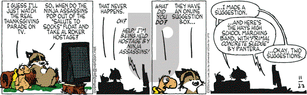 Over the Hedge on Thursday November 22, 2012 Comic Strip