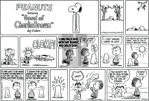 Peanuts - Sunday August 20, 1967 Comic Strip
