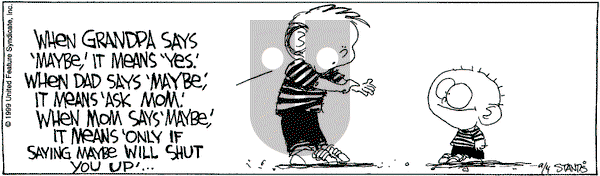 The Buckets on Saturday September 4, 1999 Comic Strip