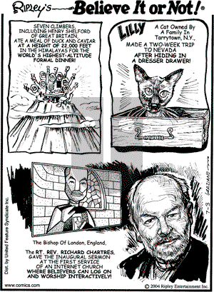 Ripley's Believe It or Not on Saturday July 3, 2004 Comic Strip
