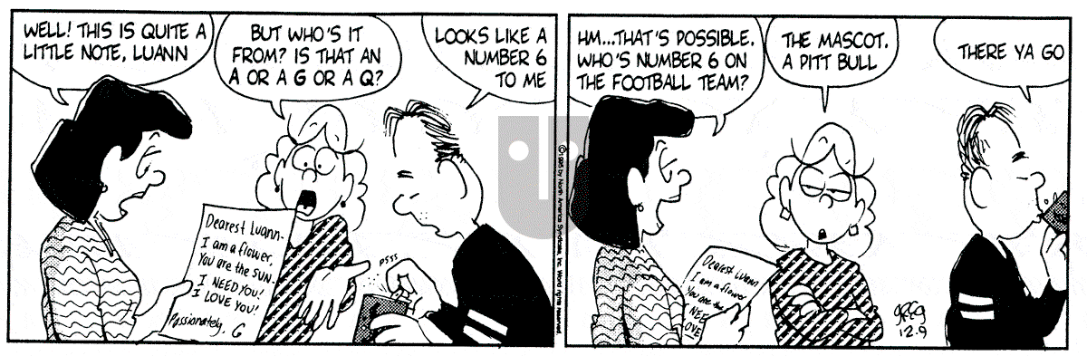 Luann - Saturday December 9, 1995 Comic Strip