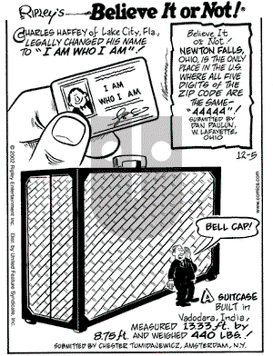 Ripley's Believe It or Not on Thursday December 5, 2002 Comic Strip