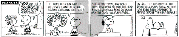 Peanuts on Tuesday October 14, 1969 Comic Strip
