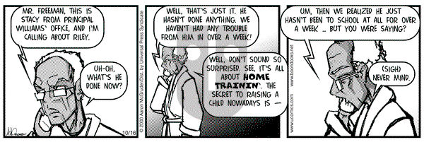 The Boondocks on Monday October 16, 2000 Comic Strip