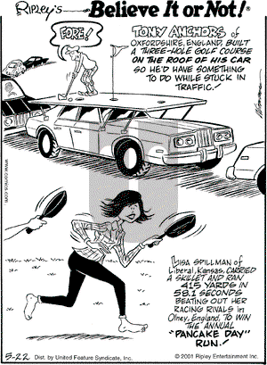 Ripley's Believe It or Not on Tuesday May 22, 2001 Comic Strip
