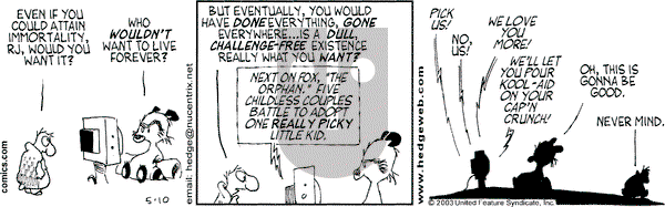 Over the Hedge on Saturday May 10, 2003 Comic Strip