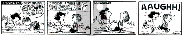 Peanuts - Wednesday August 24, 1955 Comic Strip