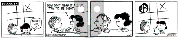 Peanuts on Thursday January 19, 1967 Comic Strip