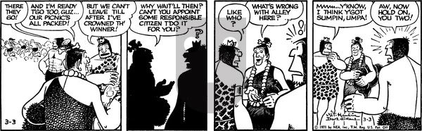 Alley Oop on Wednesday March 3, 1971 Comic Strip