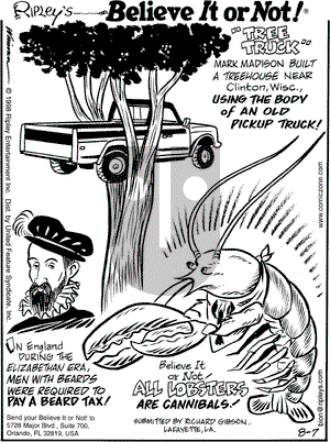 Ripley's Believe It or Not on Friday August 7, 1998 Comic Strip