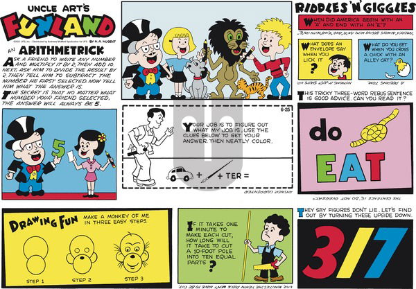 Uncle Art's Funland on Sunday June 25, 2023 Comic Strip