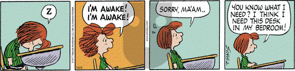 Peanuts - Thursday October 3, 2024 Comic Strip