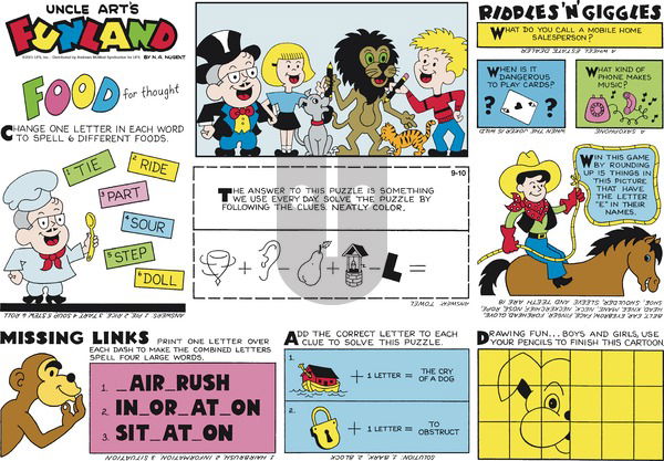 Uncle Art's Funland on Sunday September 10, 2023 Comic Strip
