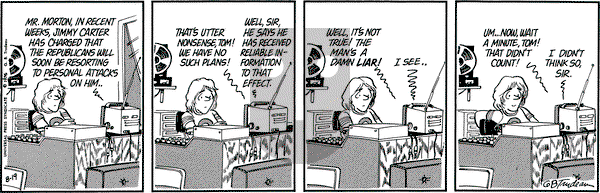 Doonesbury on Thursday August 19, 1976 Comic Strip