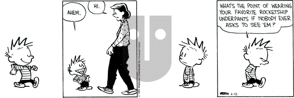Calvin and Hobbes on Saturday April 18, 2015 Comic Strip