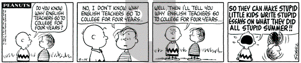 Peanuts on Tuesday September 14, 1965 Comic Strip