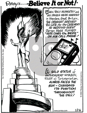 Ripley's Believe It or Not on Friday December 6, 2002 Comic Strip