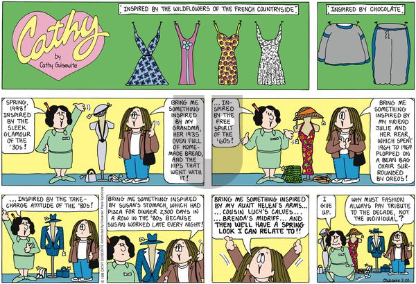 Cathy Classics on Sunday March 22, 1998 Comic Strip