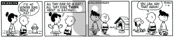 Peanuts on Wednesday January 6, 1960 Comic Strip