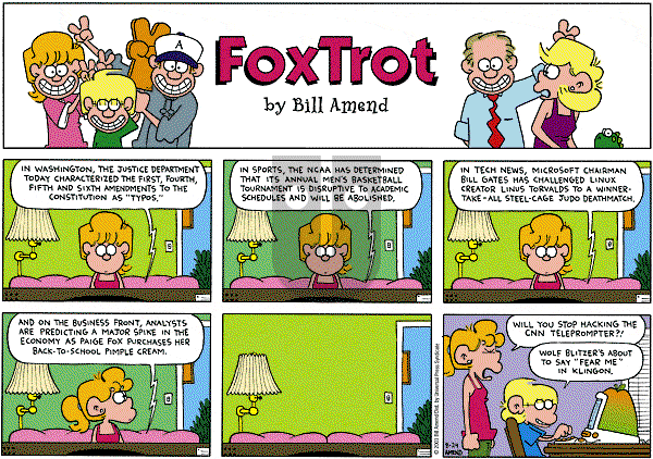 FoxTrot - Sunday August 24, 2003 Comic Strip