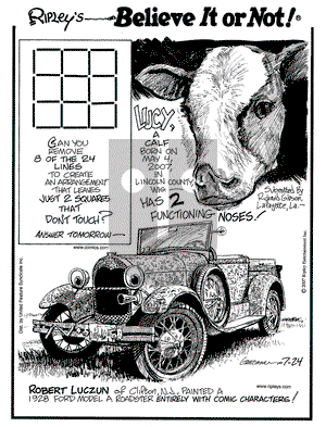 Ripley's Believe It or Not - Tuesday July 24, 2007 Comic Strip