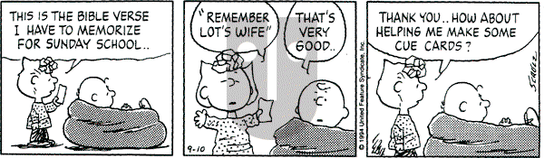 Peanuts - Saturday September 10, 1994 Comic Strip