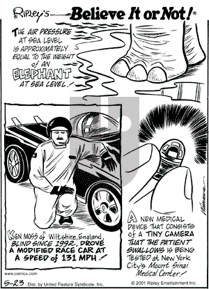 Ripley's Believe It or Not on Wednesday May 23, 2001 Comic Strip