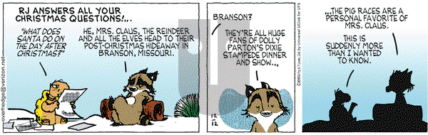 Over the Hedge on Saturday December 12, 2015 Comic Strip