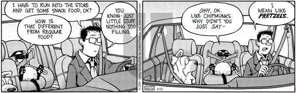 Get Fuzzy on Wednesday February 21, 2001 Comic Strip