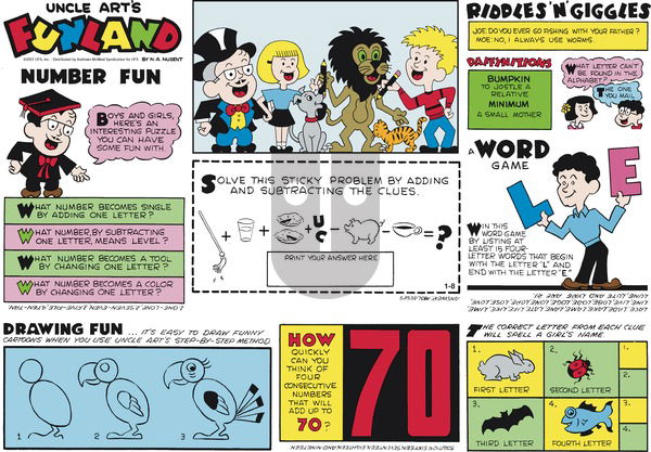 Uncle Art's Funland on Sunday January 8, 2023 Comic Strip