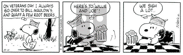 Peanuts on Monday November 11, 1991 Comic Strip