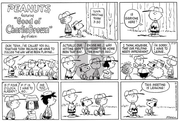Peanuts on Sunday May 27, 1984 Comic Strip