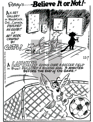 Ripley's Believe It or Not on Saturday December 7, 2002 Comic Strip