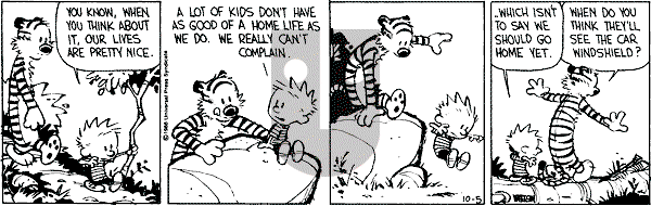 Calvin and Hobbes - Wednesday October 5, 1988 Comic Strip