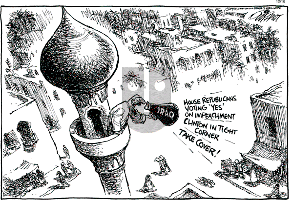 Pat Oliphant - Wednesday December 16, 1998 Comic Strip