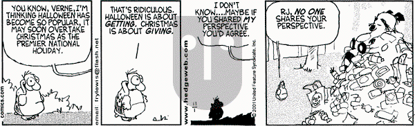 Over the Hedge on Thursday November 1, 2001 Comic Strip