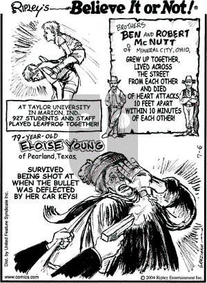 Ripley's Believe It or Not on Tuesday July 6, 2004 Comic Strip