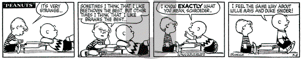 Peanuts on Saturday July 2, 1955 Comic Strip